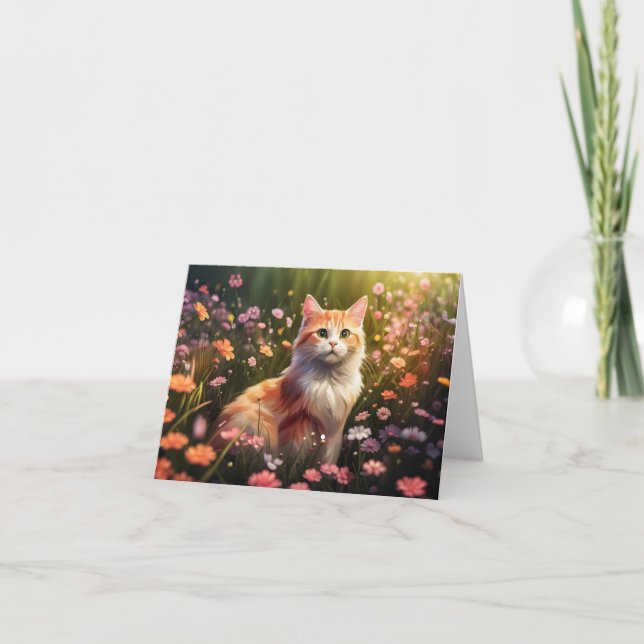 Katze in Blumenwiese Kort (Framsida)