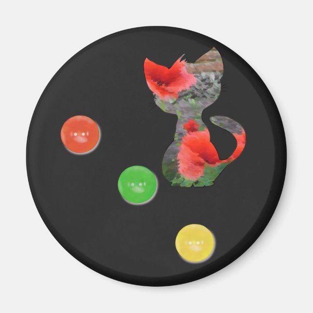 Katze in schwarz-bunt magnet (Framsidan)