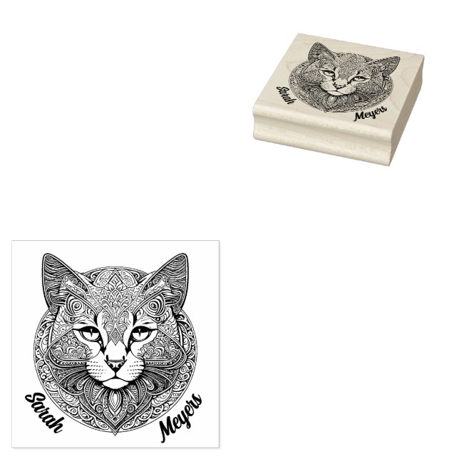 Katze Mandala Stämpel (Stämplad)