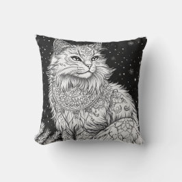 Katze Mandala unter magischem Sternenhimmel Kudde