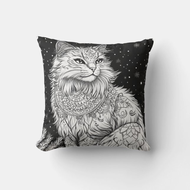 Katze Mandala unter magischem Sternenhimmel Kudde (Framsida)