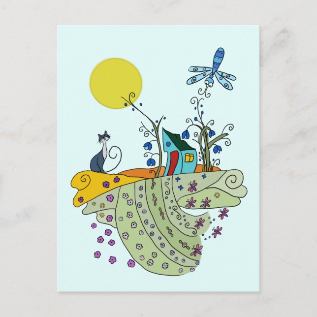 Katze mit Haus Vykort (Framsida)