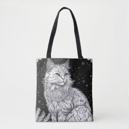 Katze mit Mandala unter magischem Sternenhimmel Tygkasse