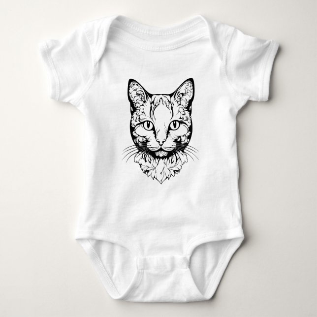Katze - Scherenschnitt T Shirt (Framsida)