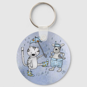 Katze und Hund Nyckelring