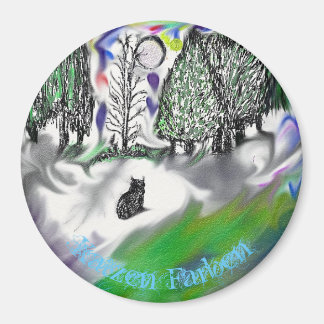 "Katzen Farben" Round Magnet