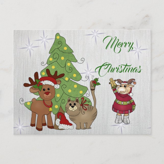 Katzenweihnachten Vykort (Framsida)