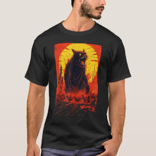 Katzilla japansk cute Cat Saker Cat Mamma Cat Cat T Shirt