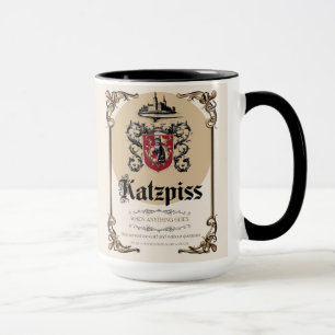 Katzpisch Mugg - tysk parody Vin-etikett