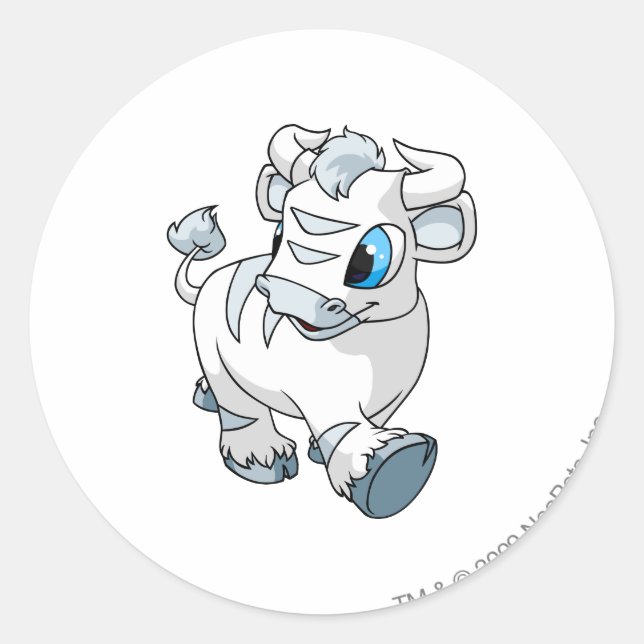 Kau White Runt Klistermärke (Framsida)