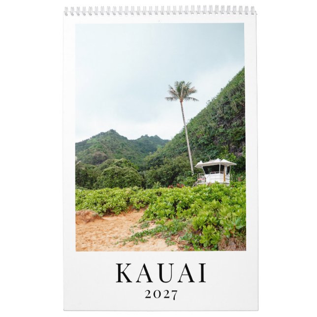 Kauai 2027 Hawaii Present Fotografering Vägghängan Kalender (Omslag)