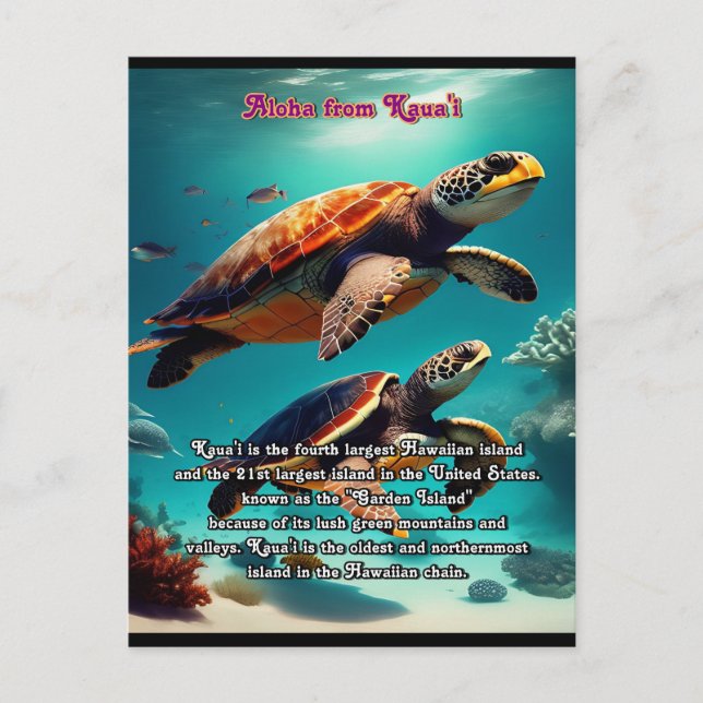 Kauai Aloha Vykort (Framsida)