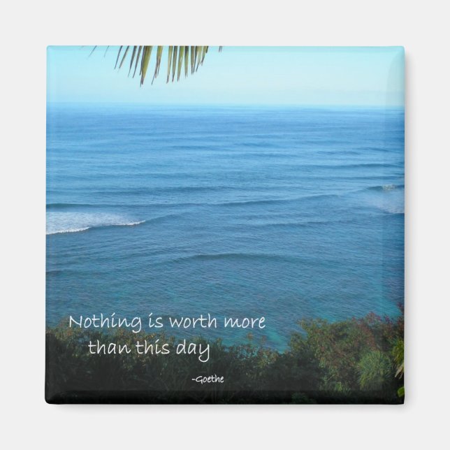 Kauai Beach Ocean Hawaii, inspirationcitat Magnet (Framsidan)