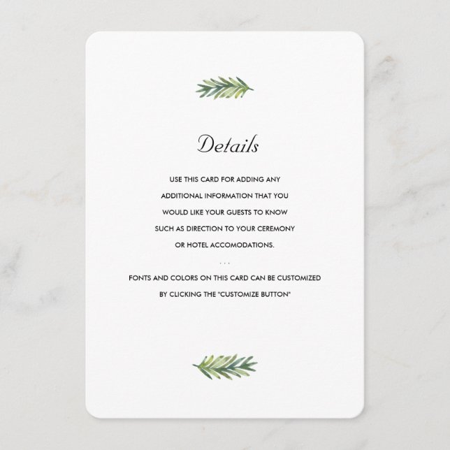 Kauai Bröllop Infoga Tilläggskort (Framsida)