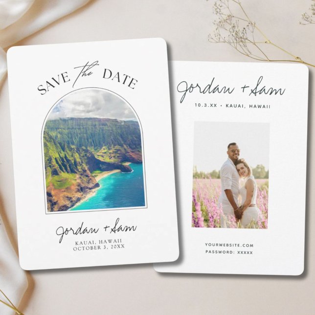 Kauai Bröllop spara datum Inbjudningar (Kauai Wedding Save the Date Invitation
)