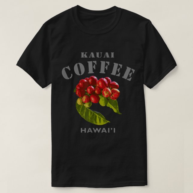 Kauai Coffee Hawaii Berömd Island Modern Hawaiian T Shirt (Design framsida)
