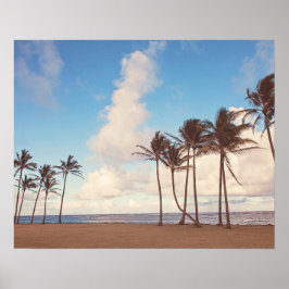 Kauai Handflatan Träd - Hawaii Travel Poster