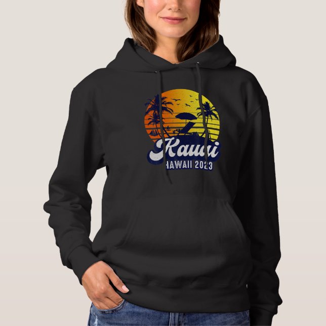Kauai Hawaii 2023 Hawaiian Sunset Beach Retro T Shirt (Framsida)