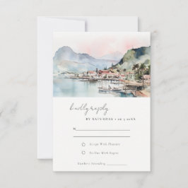 Kauai Hawaii Akvarell Landskaps Bröllop OSA Kort