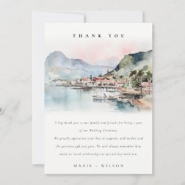 Kauai Hawaii Akvarell Landskaps Bröllop Tack Kort