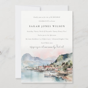 Kauai Hawaii Akvarell Landskaps Födelsedag Inbjudningar