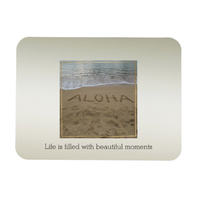 Kauai Hawaii Aloha Beach Bevackra Moments Magnet (Horisontell)