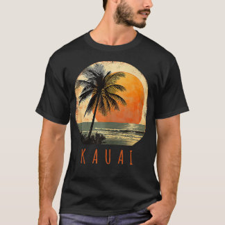 Kauai Hawaii Aloha Beach Vacation Vintage Sunset P T Shirt