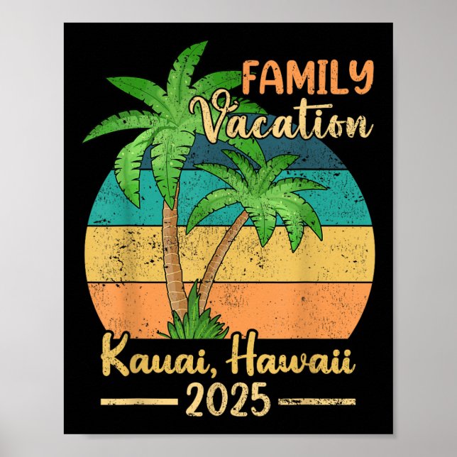 Kauai Hawaii Beach Family Vacation 2025 Sommar Poster (Framsidan)