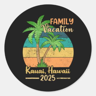 Kauai Hawaii Beach Family Vacation 2025 Sommar Runt Klistermärke