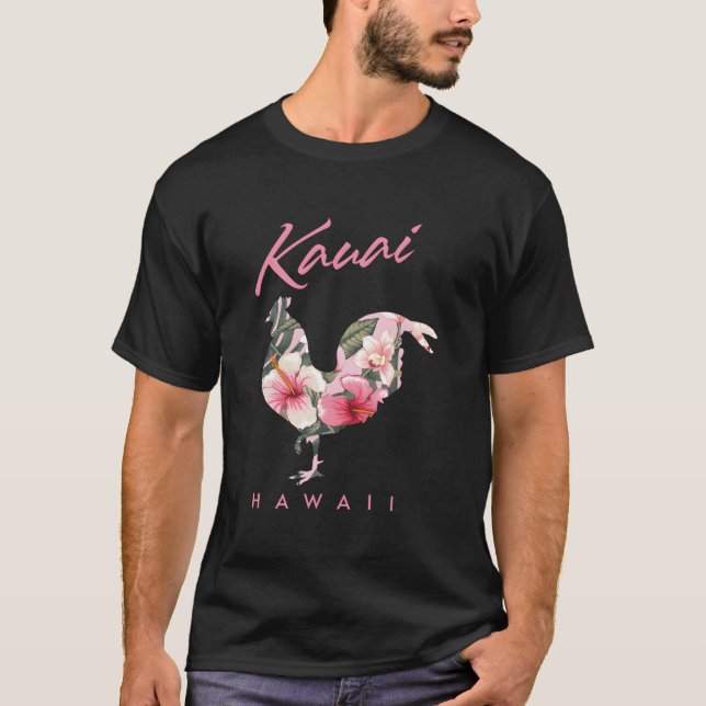 Kauai Hawaii Blomma Hibiskus Kyckling T Shirt (Framsida)