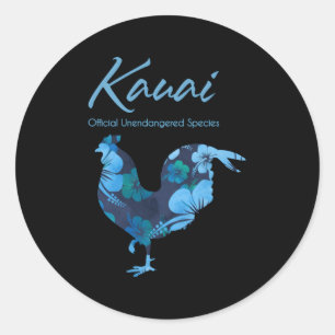 Kauai Hawaii Chicken Officiell Outrotningshotade a Runt Klistermärke