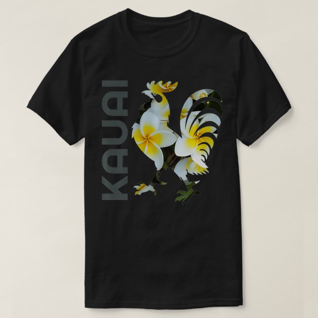 Kauai Hawaii Chicken Tupp Flower Design-kock  T Shirt (Design framsida)