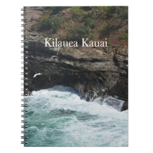 Kauai Hawaii Cliffs i Kilauea Ocean Anteckningsbok