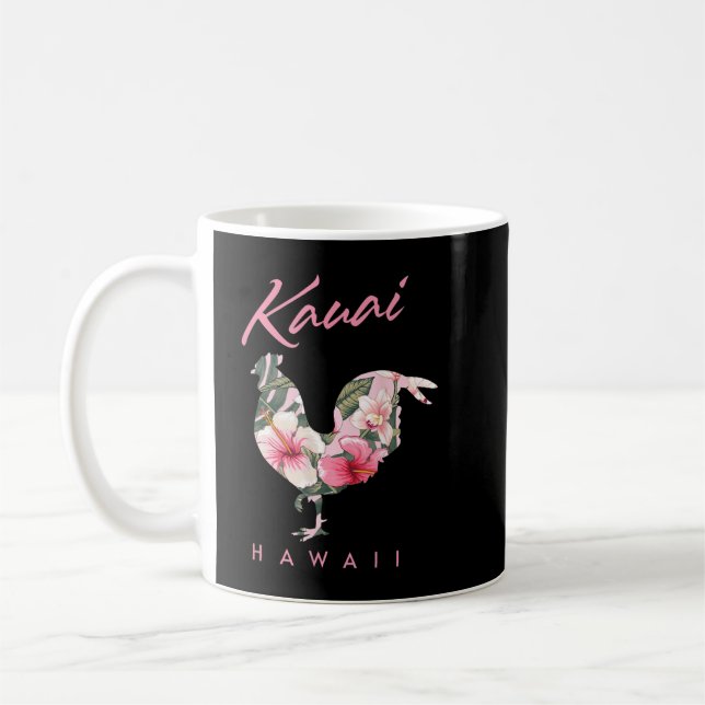 Kauai Hawaii Flower Hibiscus Chicken Älskare Souve Kaffemugg (Vänster)