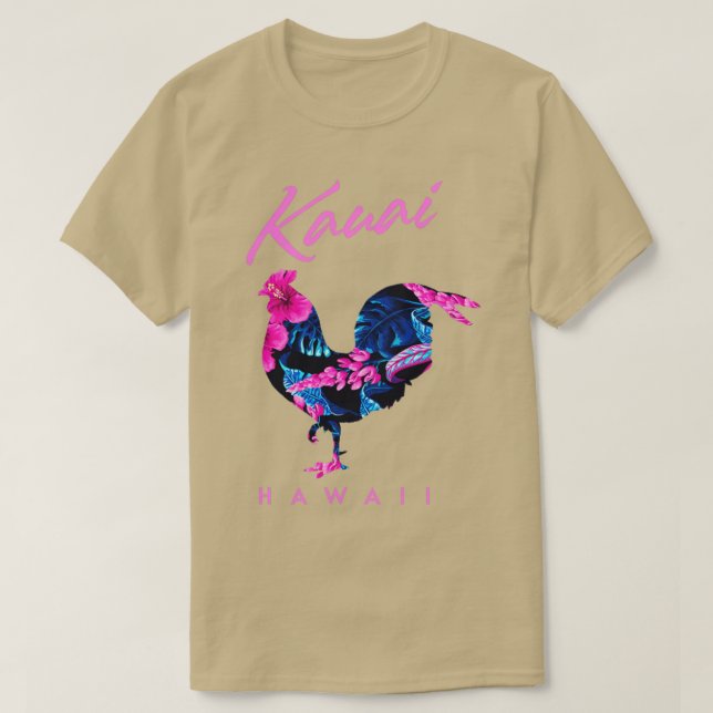 Kauai Hawaii Flower Hibiscus Chicken Älskare Souve T Shirt (Design framsida)