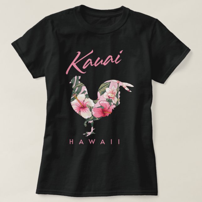 Kauai Hawaii Flower Hibiscus Chicken Älskare Souve T Shirt (Design framsida)