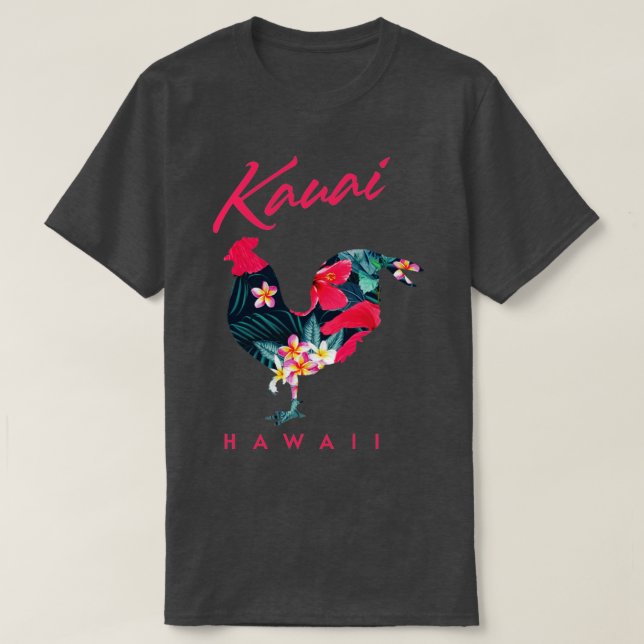 Kauai Hawaii Flower Hibiscus Chicken Älskare Souve T Shirt (Design framsida)