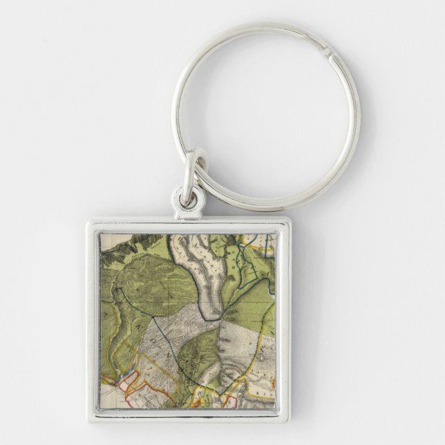 Kauai, Hawaii Fyrkantig Silverfärgad Nyckelring (Framsidan)