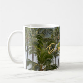 Kauai Hawaii Handflatan Träd Beach Guld Dream Kaffemugg