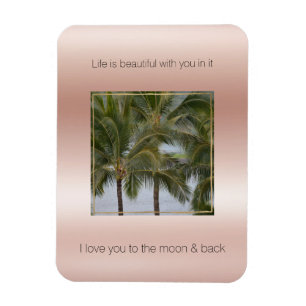 Kauai Hawaii Handflatan Träd Bevackert liv Magnet
