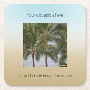 Kauai Hawaii Handflatan Träd Bevackra Moments Underlägg Papper Kvadrat