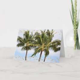 Kauai Hawaii Handflatan Träd Guld Dream Kort
