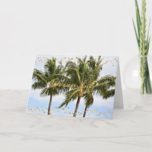 Kauai Hawaii Handflatan Träd Guld Dream Kort