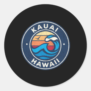 Kauai Hawaii Hi Nautical Vågar Runt Klistermärke