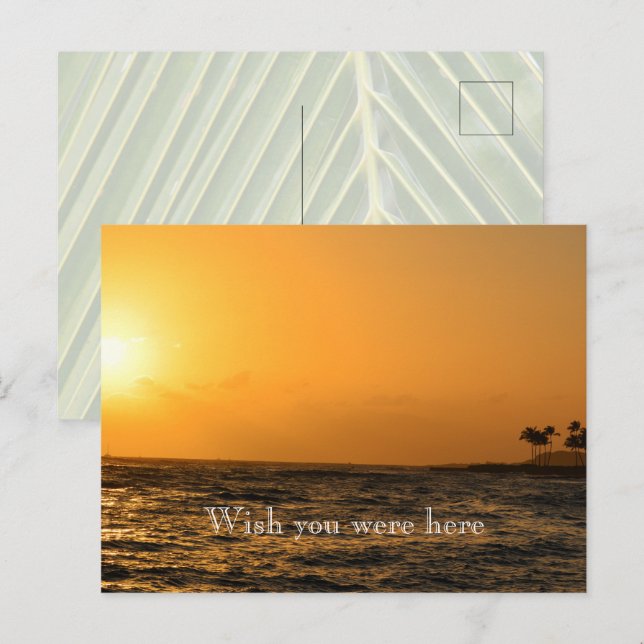 Kauai Hawaii Koloa Ocean Sunset Vykort (Fram/baksida)