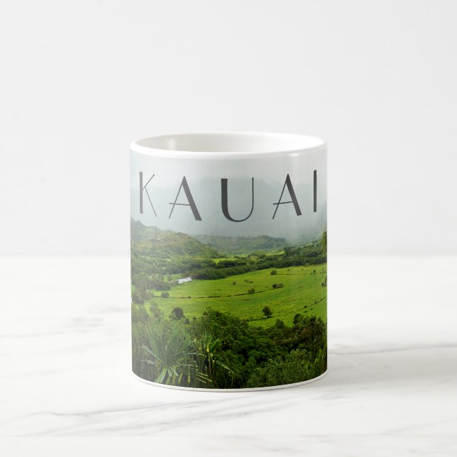 Kauai, Hawaii Landcape Scene med text Kaffemugg (Center)
