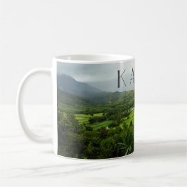 Kauai, Hawaii Landcape Scene med text Kaffemugg