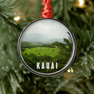Kauai Hawaii landskap plats Julgransprydnad Metall