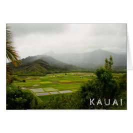 Kauai, Hawaii ・ Lush Fält ・ Landskapsscenen Hälsningskort