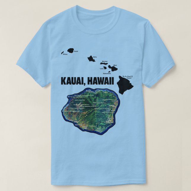 Kauai Hawaii med Hawaiianska öarna T Shirt (Design framsida)